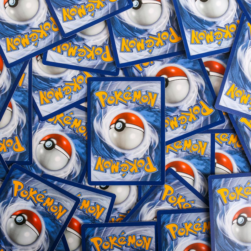 Spread-out pile of collectible cards