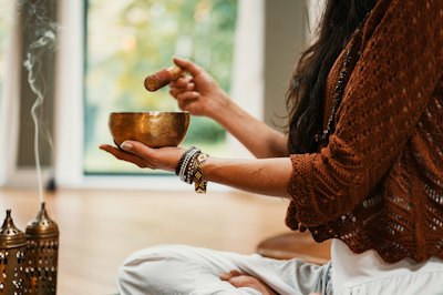 Teacher balancing in a yoga posture