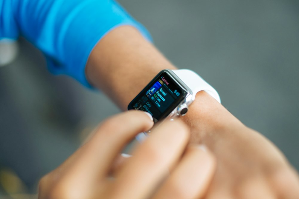 Checking a smart band worn on the wrist