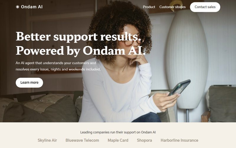 Ondam AI website preview