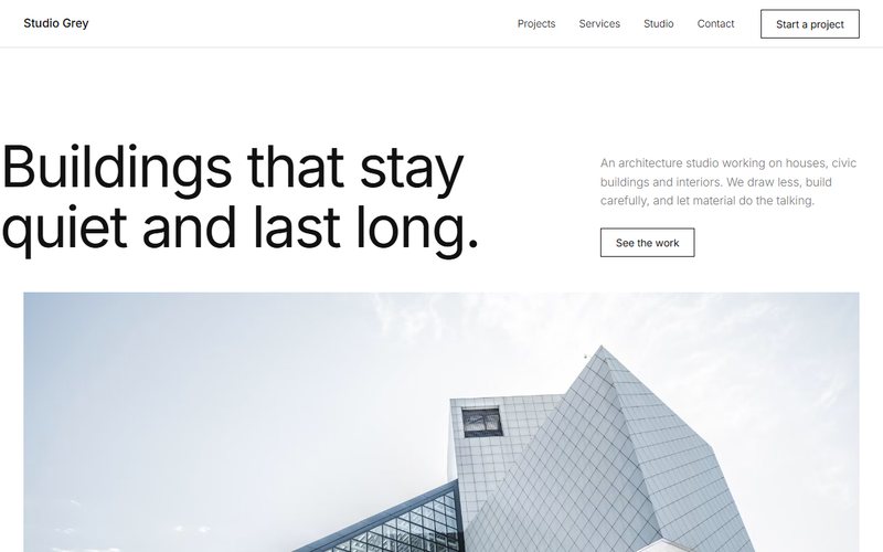 Studio Grey Architects website preview