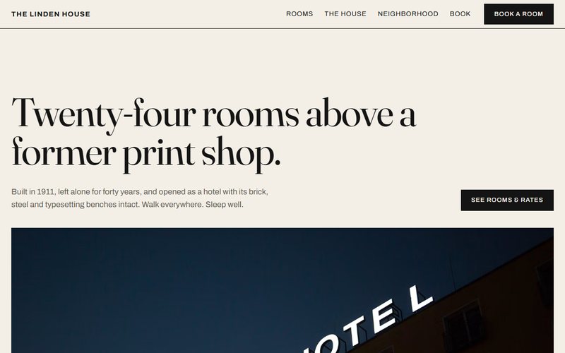 The Linden House website preview