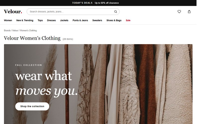 Velour website preview