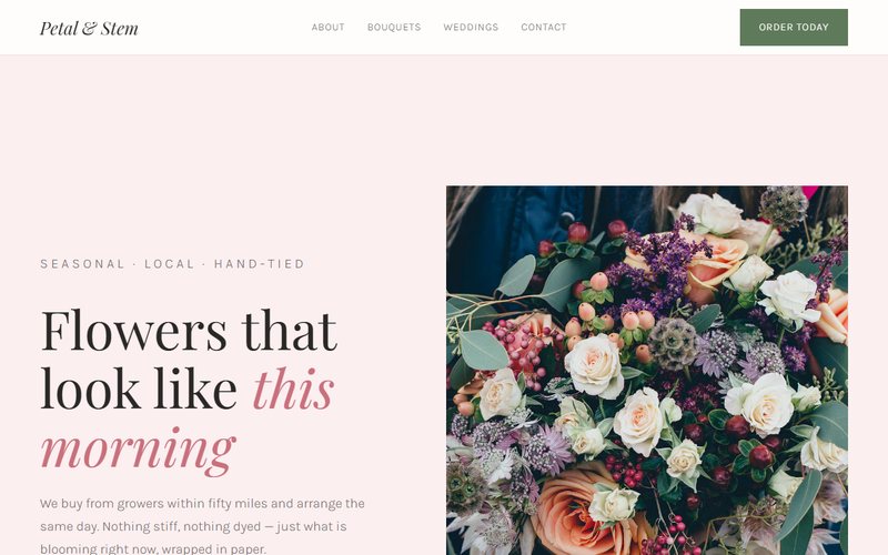 Petal & Stem website preview