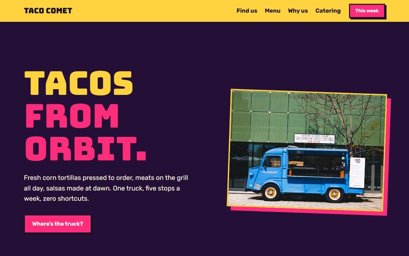 Taco Comet website preview