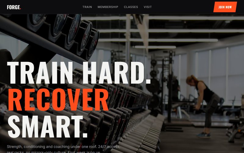 Forge Athletic website preview