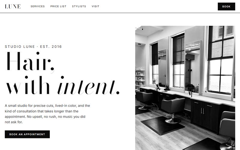 Studio Lune website preview