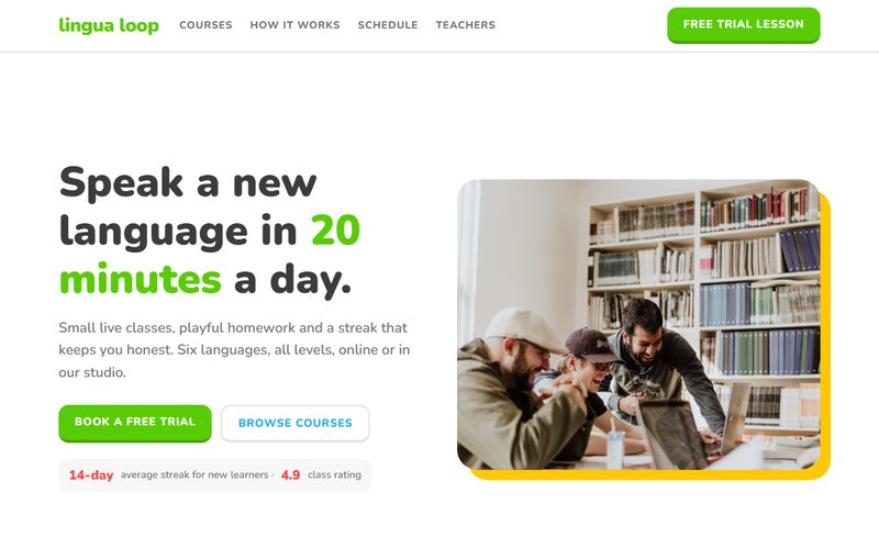 Lingua Loop website preview