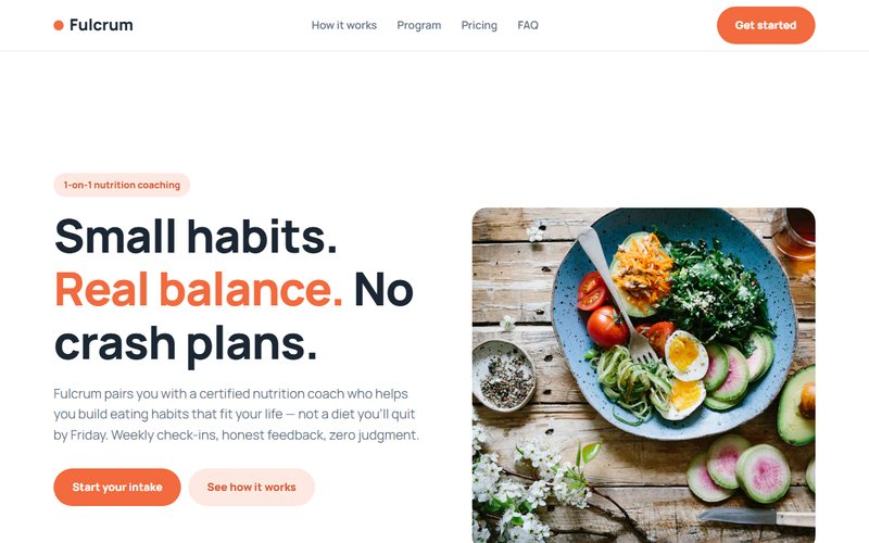 Fulcrum Nutrition website preview