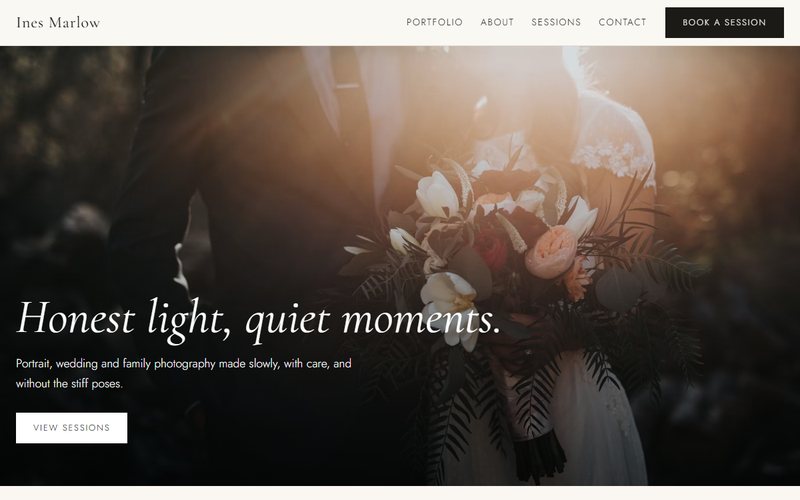 Ines Marlow Photography website preview